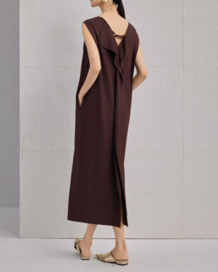 Bordeaux Red Silk Dress