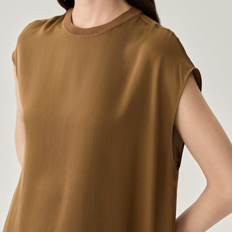 Brown Mulberry Silk Tank Top 3