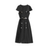 Cape short sleeve waist slim dress