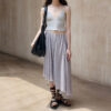 Check Asymmetric Hem Skirt 10