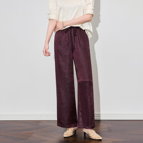 Commuter Loose Acetate Satin Casual Pants 7