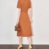 Commuter draped waist slimming dress