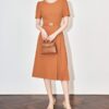Commuter draped waist slimming dress