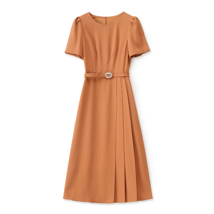 Commuter draped waist slimming dress