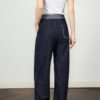 Contrast color lace up elastic waist jeans 10