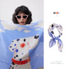 Dalmatian-patterned Double Crepe Hand-rolled Edge Mulberry Silk Scarf