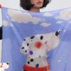 Dalmatian-patterned Double Crepe Hand-rolled Edge Mulberry Silk Scarf