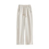 Dark blue and off white thin tencel linen straight wide leg 11