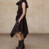 Diagonal Closure Irregular Cowl Neck Dress 2