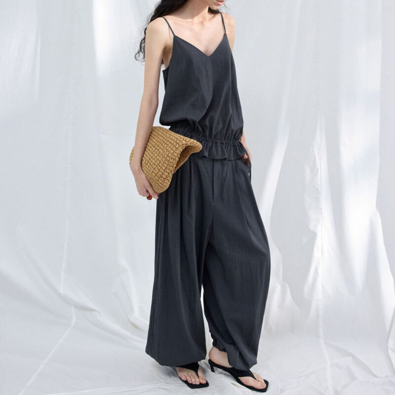 Drawstring Pleated Casual Pants 6