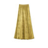 Elegant Acetate Satin Printed Fishtail Skirt