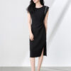 Elegant Diamond-encrusted Flutter-sleeved Figure-hugging Evening Dress