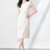 Elegant Diamond-encrusted Flutter-sleeved Figure-hugging Evening Dress