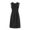 Elegant Diamond-encrusted Flutter-sleeved Figure-hugging Evening Dress