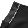 Elegant Diamond-encrusted Flutter-sleeved Figure-hugging Evening Dress