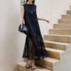 Elegant Silk Sleeveless Maxi Dress 2