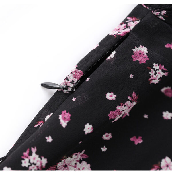 Elegant floral V neck ruffle sleeve dress 6