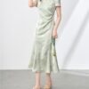 Embossed jacquard retro cheongsam dress