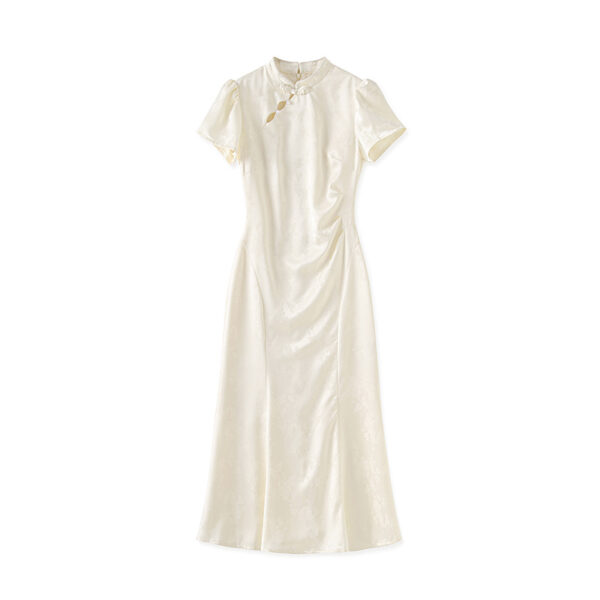 Embossed jacquard retro cheongsam dress