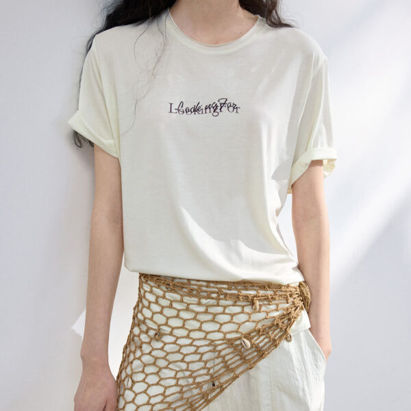 Embroidered Printed Cotton T shirt 1
