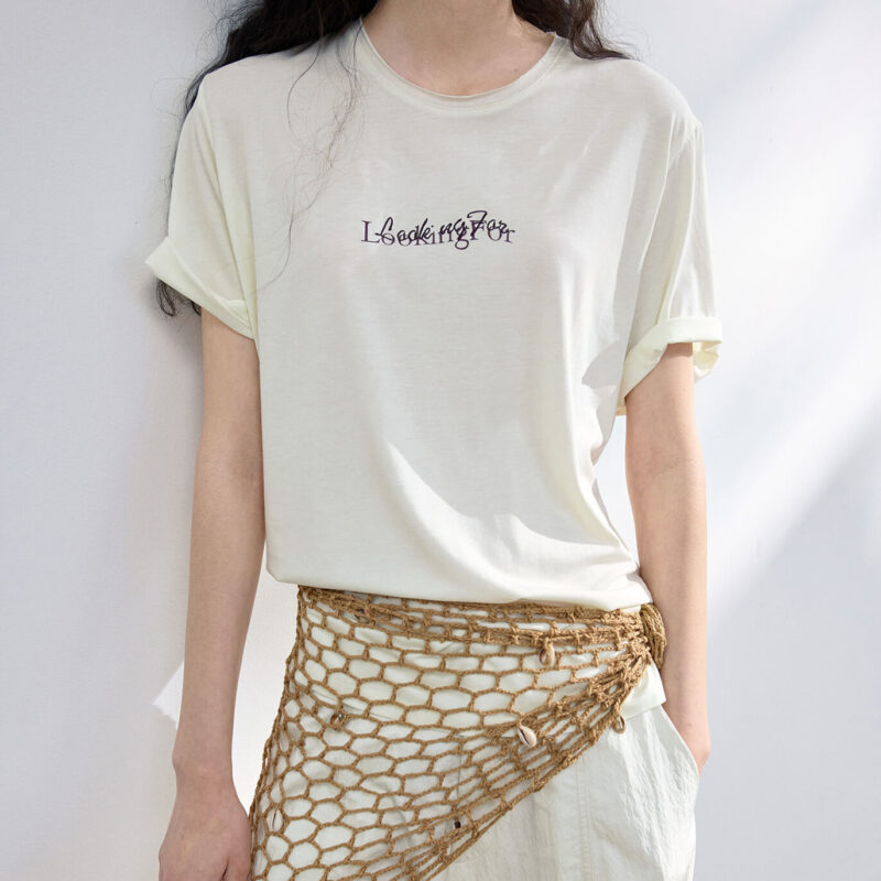 Embroidered Printed Cotton T shirt 1