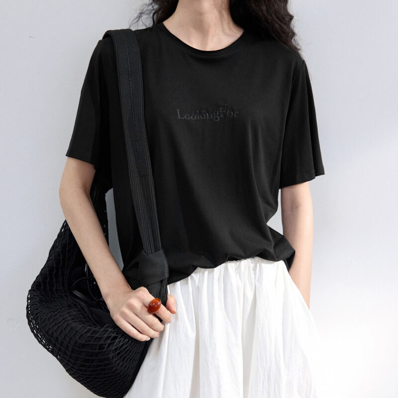 Embroidered Printed Cotton T shirt 7