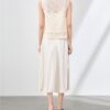 Embroidered Tank Top and Satin Slip Dress Two-Piece Set