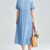 Embroidered V neck Cotton Dress 4