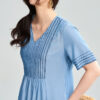 Embroidered V neck Cotton Dress 5