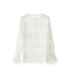 Embroidered jacquard bell sleeve shirt and tank top