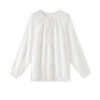 Embroidered long sleeved tie top 2