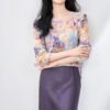 Exquisite Cutwork Georgette Round-neck Shirt