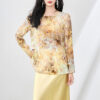 Exquisite Cutwork Georgette Round-neck Shirt