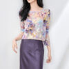 Exquisite Cutwork Georgette Round-neck Shirt