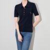 Fashion Lapel Flamingo Embroidered Short Sleeve knit top