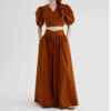 Fashionable Back Tie Long Skirt Two Piece Set