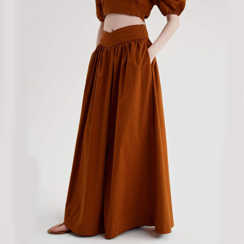 Fashionable Back Tie Long Skirt Two Piece Set