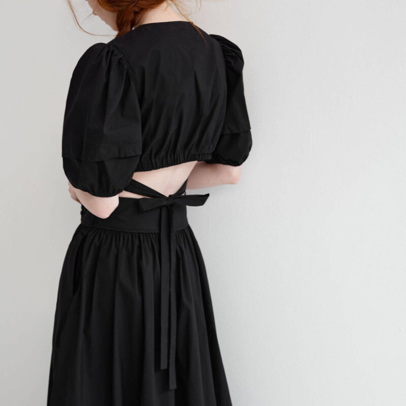 Fashionable Back Tie Long Skirt Two Piece Set