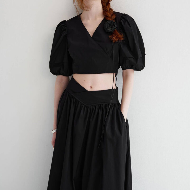 Fashionable Back Tie Long Skirt Two Piece Set