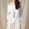 French Ramie Off Shoulder Top 1