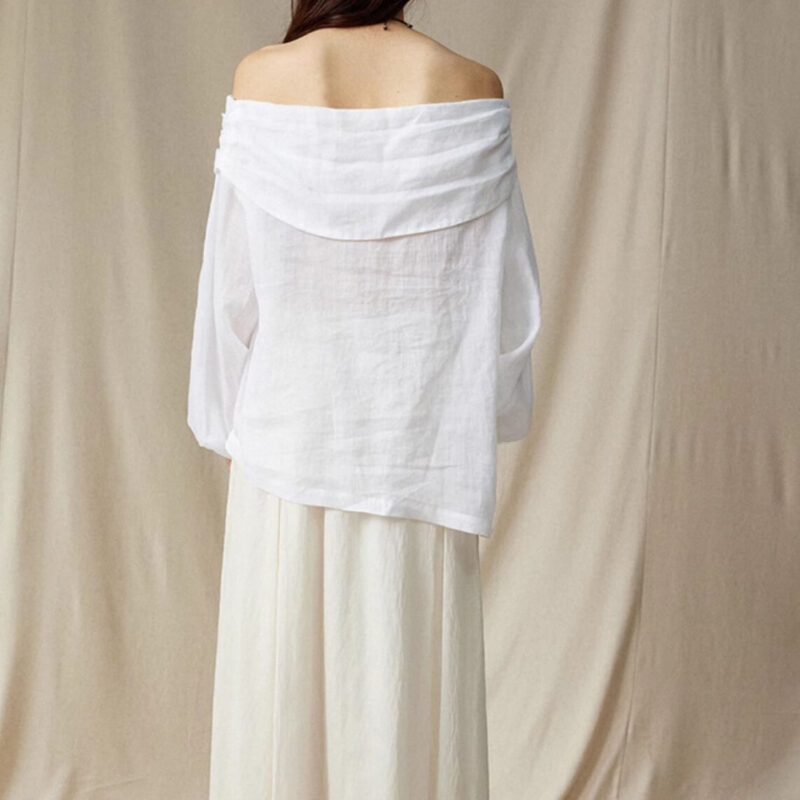 French Ramie Off Shoulder Top 6