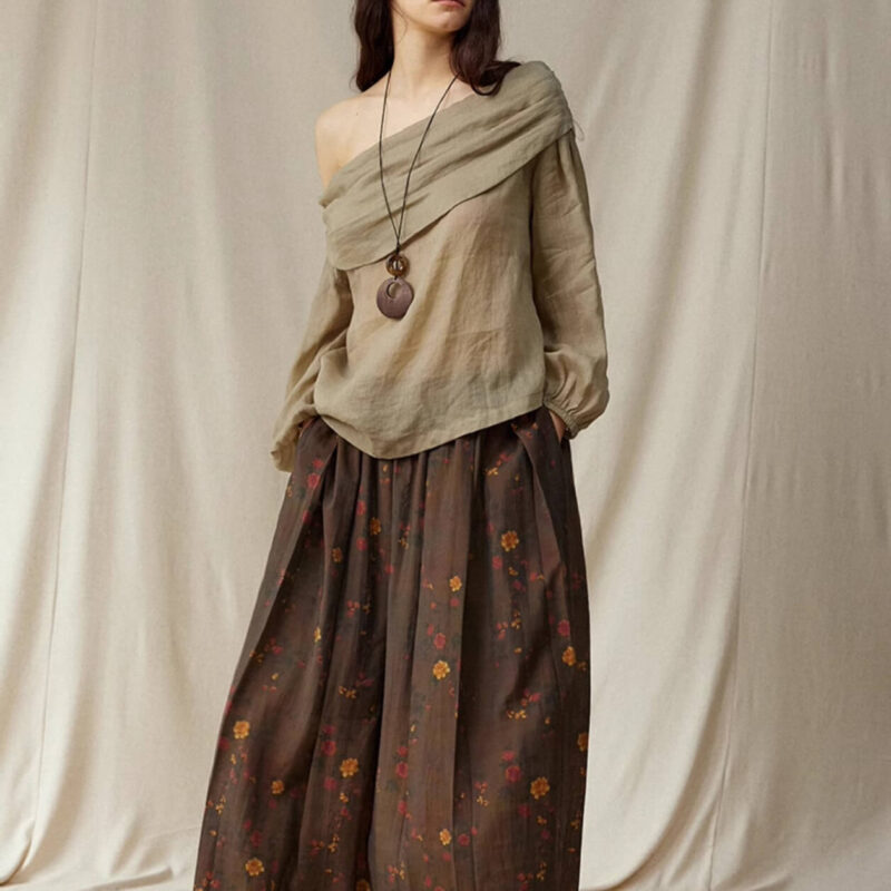 French Ramie Off Shoulder Top 8