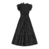 French-style V-neck Polka Dot Retro Flounced-sleeve Waist-cinching Dress