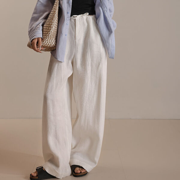 Fuchsia Linen Wide Leg Pants 4