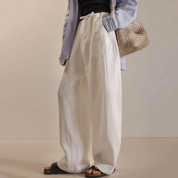 Fuchsia Linen Wide Leg Pants 5