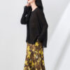 Georgette Chiffon Jacquard Lace Slit Top