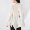 Georgette Chiffon Jacquard Lace Slit Top
