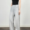 Gray straight leg wide leg jeans with contrasting sides 7
