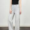 Gray straight leg wide leg jeans with contrasting sides 9