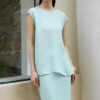 Green Silk Boat Neck Top 2